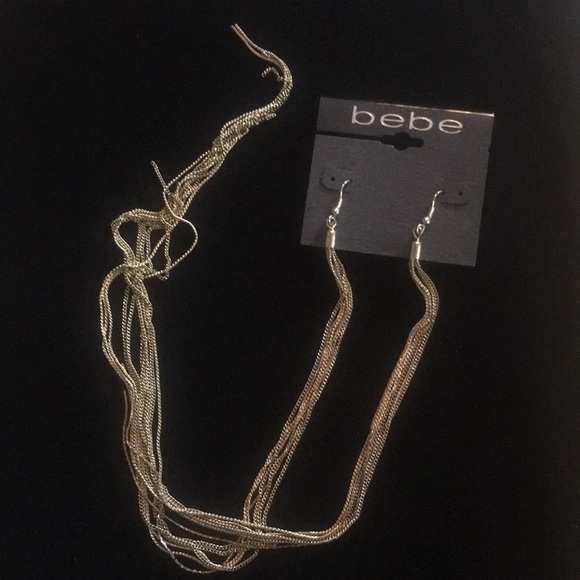 Bebe dramatic gold chain shoulder duster earrings - Picture 2 of 3